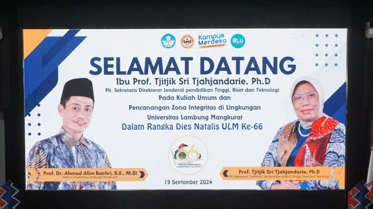 Kuliah Umum dan Pencanangan Zona Integritas ULM Menuju Kampus Unggul